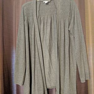 LADIES SIZE L MATERNITY CASCADING CARDIGAN SWEATER
